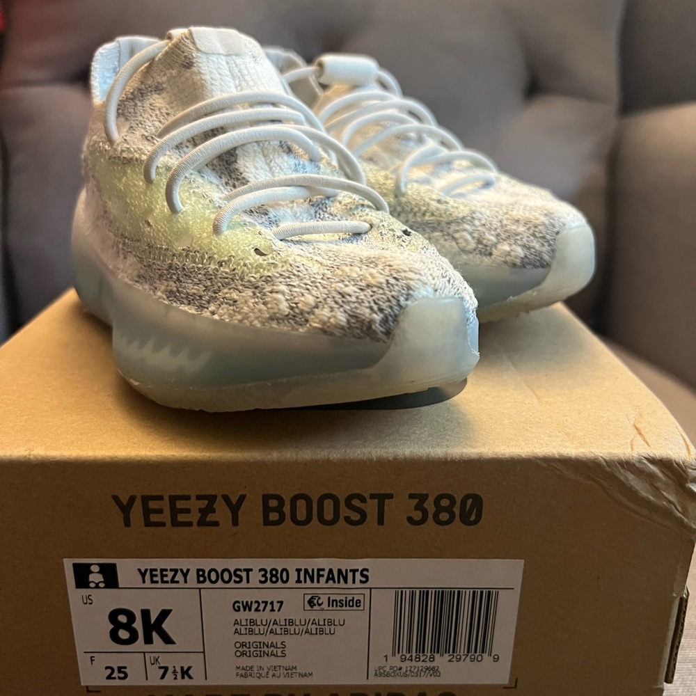 Yeezy Boost 380 Infants Sneakers - Light Blue and Cream